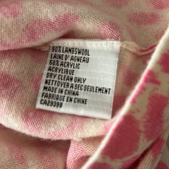 Vintage Lambswool Blend Rino Rossi Pink Cheetah Print Cardigan - Picture 8 of 8